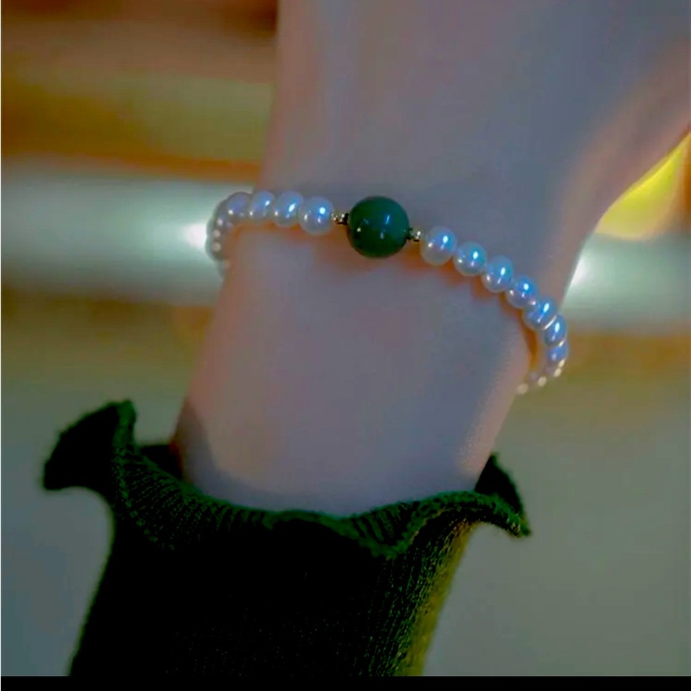 Pulsera con ágata color verde